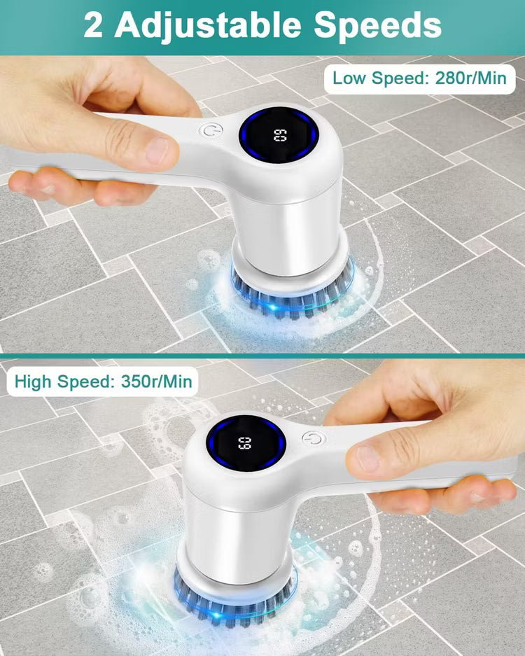 🧼Cepillo de Limpieza de Baño 5 en 1 Eléctrico con Pantalla LED
